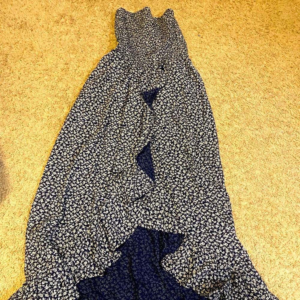 Hollister blue maxi dress with white flowers